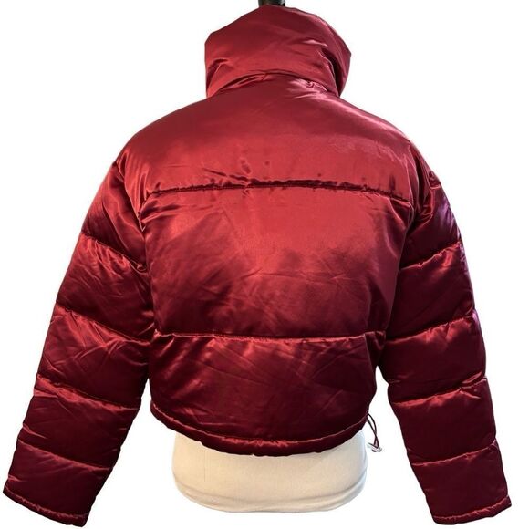 NWT 7 For All Mankind Metallic Crop Puffer Jacket - Picture 4 of 8